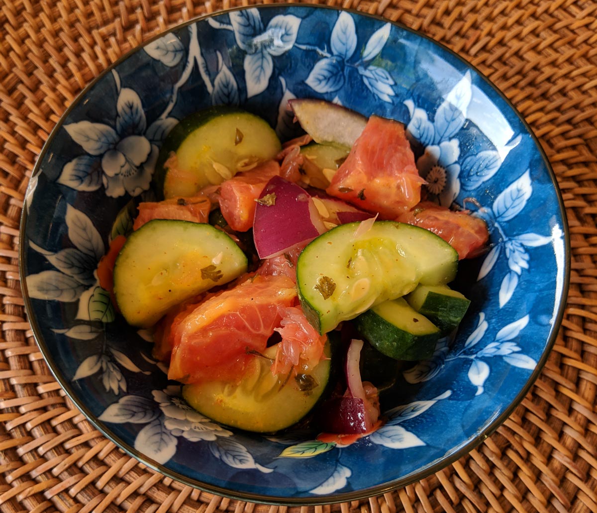 Grapefruit and Cucumber Salad (With Passion Fruit Vinaigrette) Recipe