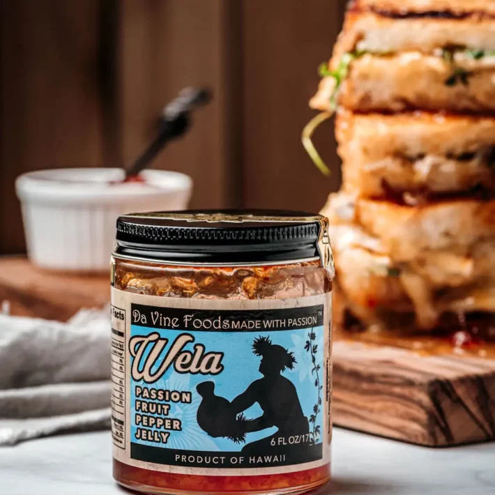 Brie And Passion Fruit Grilled Cheese Stack With Pepper Jelly