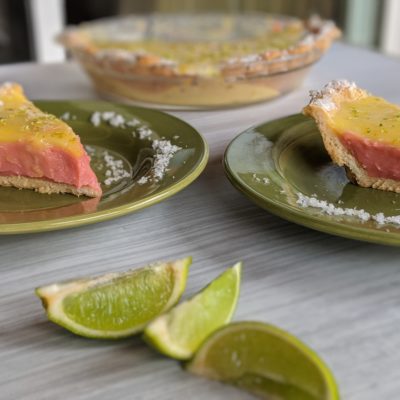 This Strawberry Margarita Pie Recipe was created by Rochelle at Da Vine Foods and can be found at https://davinehawaii.com/recipe/strawberry-marga…ie-with-salt-rim/