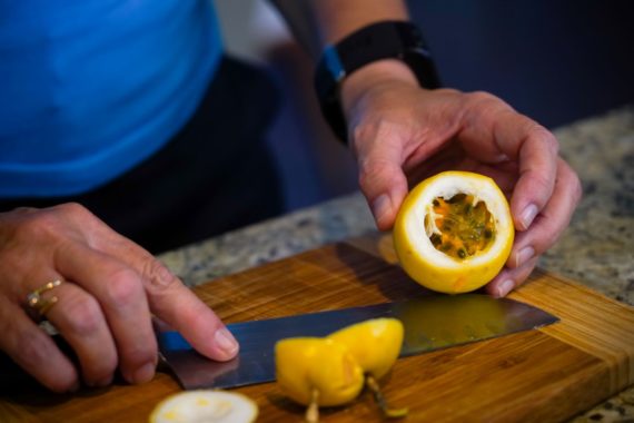 Cutting Passion Fruit