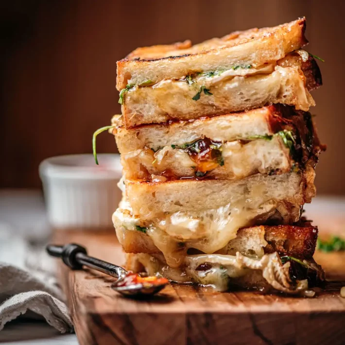 Brie And Passion Fruit Grilled Cheese Stack