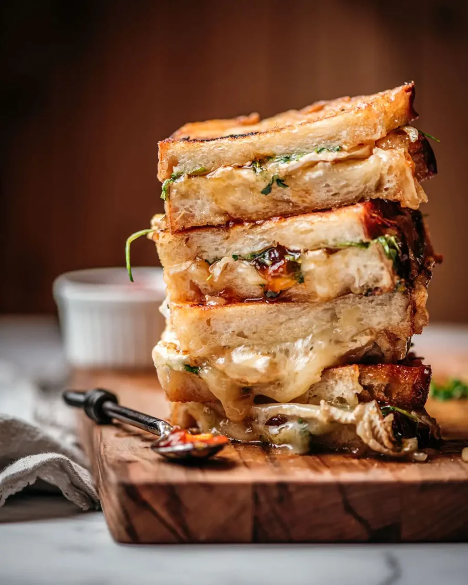 Brie And Passion Fruit Grilled Cheese Stack