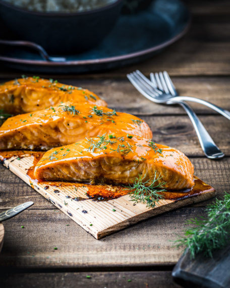Grilled Salmon With Passion Fruit Glaze by Rochelle for www.davinehawaii.com