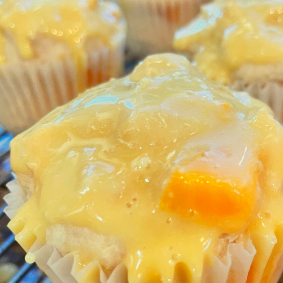 Vegan Mango Muffins with Passion Fruit Glaze Recipe by Rochelle for www.davinehawaii.com